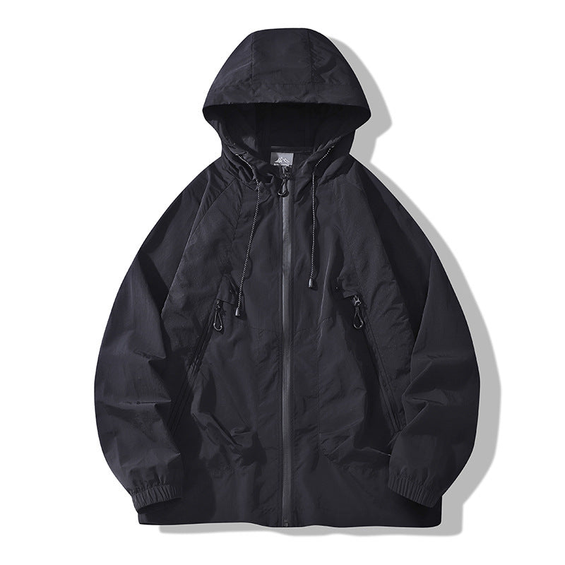 Unisex Leichte Regenjacke mit verstellbarer Kapuze Echo Archiv