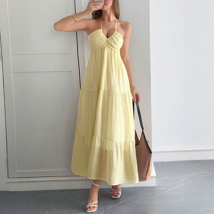 Damen Maxidress mit elegantem Rüschendesign und verstellbaren Spaghettiträgern Echo Archiv