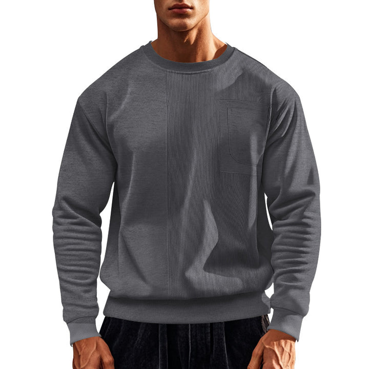 Herren Sweatshirt mit strukturierten Akzenten und praktischer Brusttasche Echoarchiv