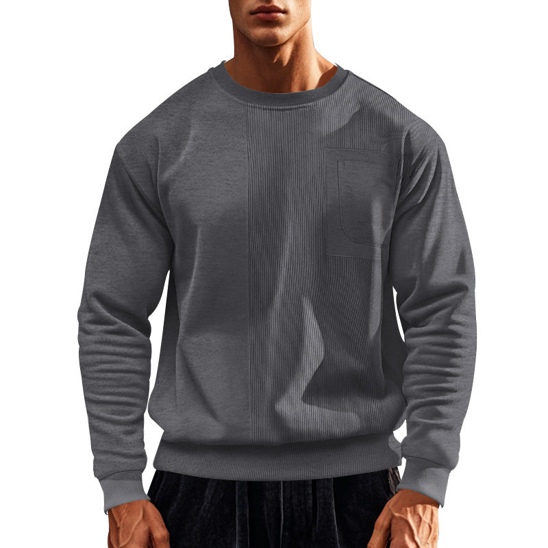 Herren Sportlicher Sweatshirt mit strukturiertem Design und praktischer Tasche Echoarchiv