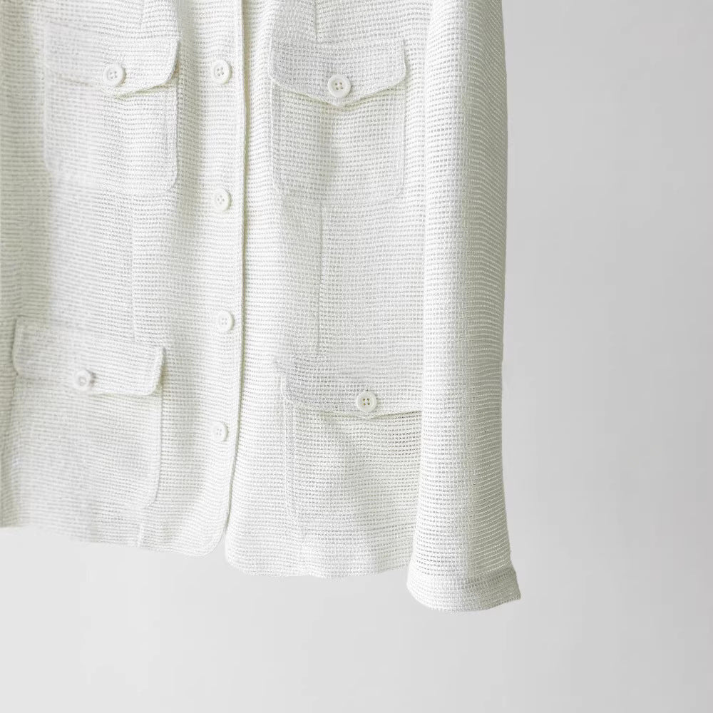 Damen Modische Boucléjacke mit praktischen Taschen Echoarchiv
