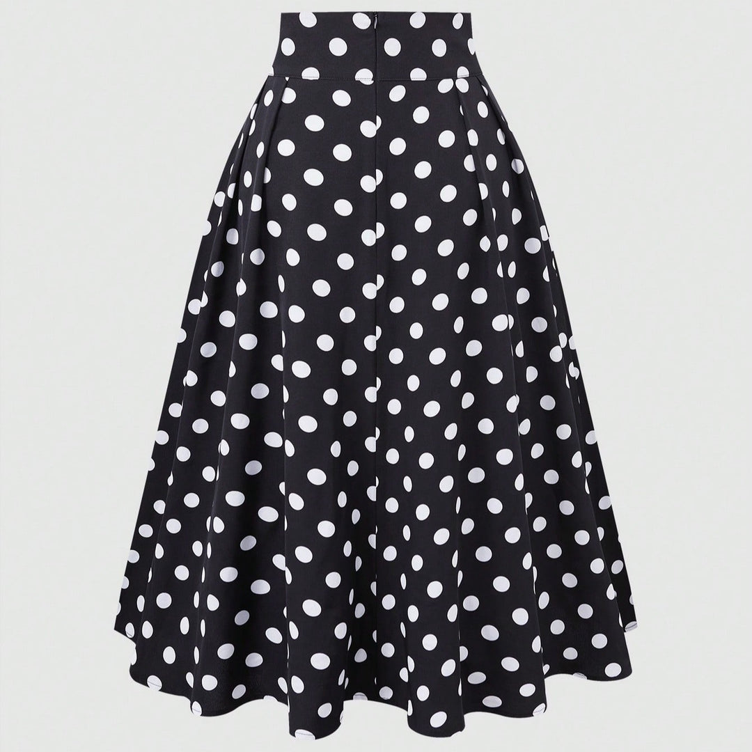 Damen Eleganter Midirock mit Polka Dots Echo Archiv