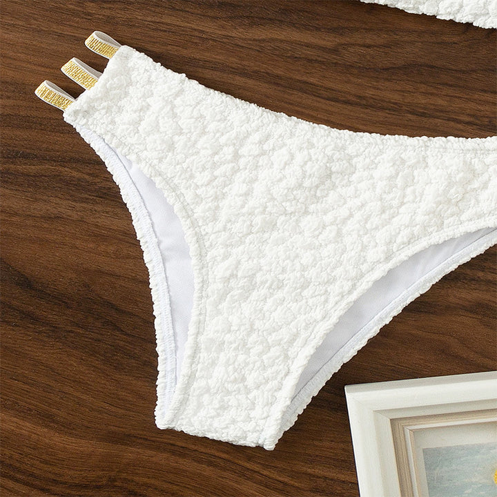 Damen Bandeau-Bikini mit modischem Quellmuster und eleganten Verzierungen Echo Archiv