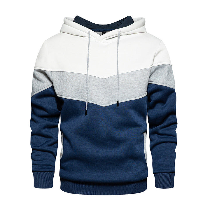 Herren modischer Kapuzenpullover mit geometrischem Farbdesign Echoarchiv