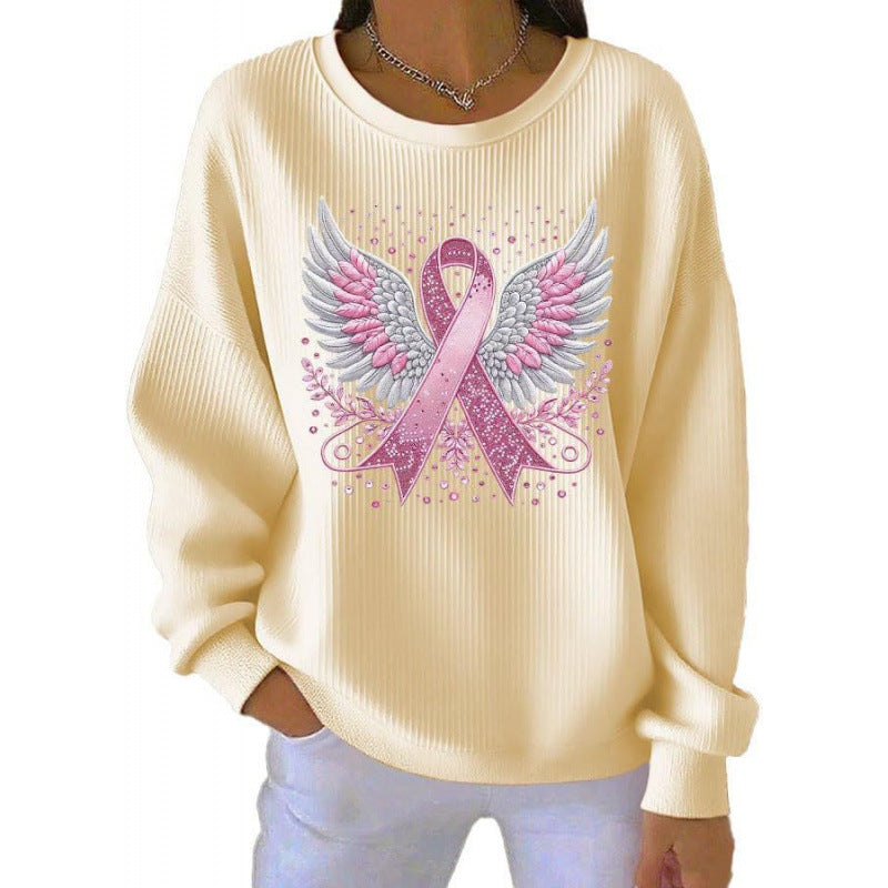Damen Komfortabler Sweatshirt mit markantem Schriftzug Echoarchiv
