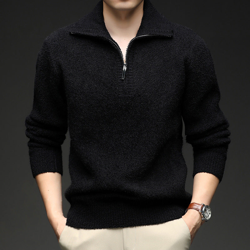 Herren Pullover mit hohem Kragen und Reißverschluss Echoarchiv