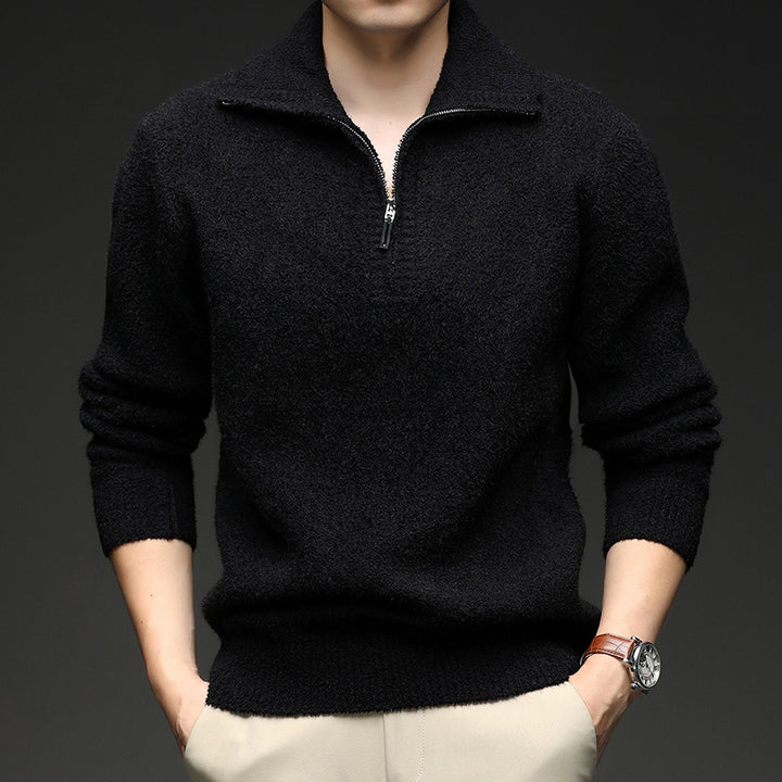 Herren Pullover mit hohem Kragen und Reißverschluss Echoarchiv