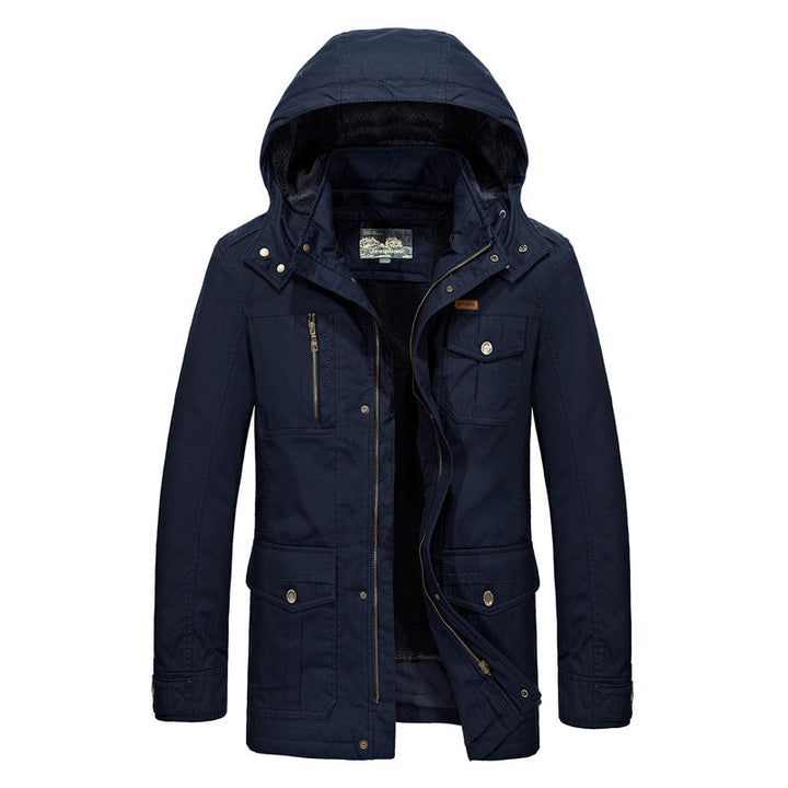 Herren gefütterter Field-Parka mit Kapuze und Multifunktions-Taschen – Taviero