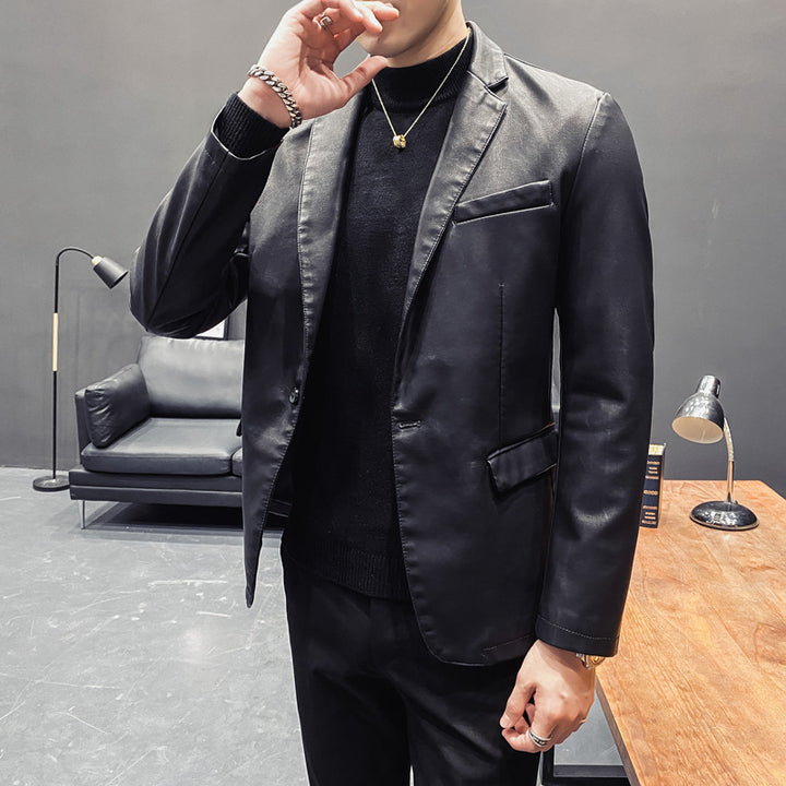 Herren elegante Kunstlederjacke Echoarchiv 1763006443