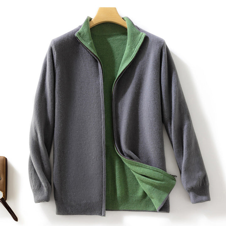 Damen Kurzgeschnittener Zip‑Strickcardigan mit Stehkragen und kaschmirähnlicher Weichheit Echoarchiv