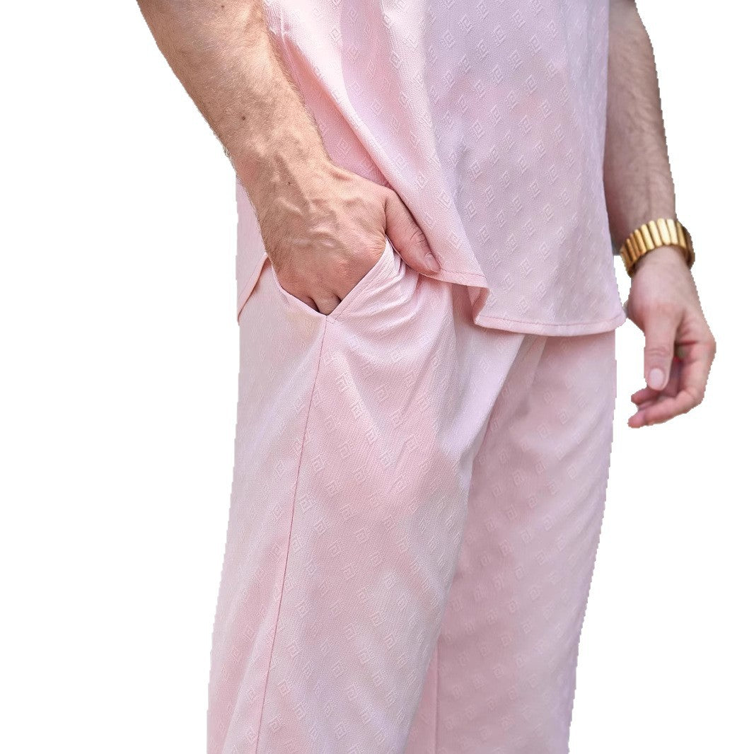Herren leichte Freizeithose mit dekorativem Muster Echoarchiv