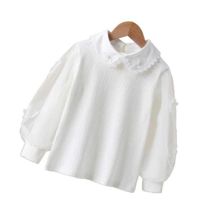 Damen Bluse mit eleganten Puffärmeln und Rüschenkragen Echo Archiv