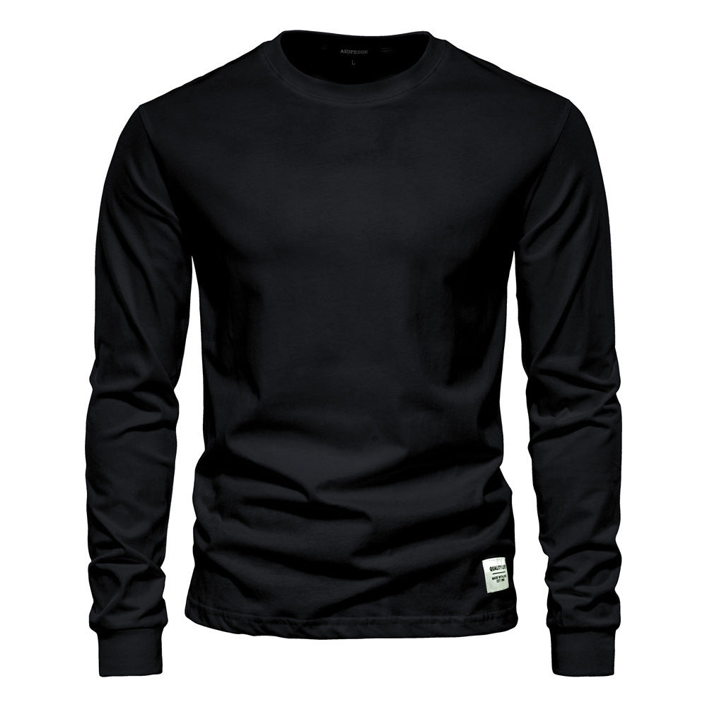 Herren nan klassisches langärmliges Baumwollshirt mit Rundhalsausschnitt und elastischen Bündchen Echo Archiv