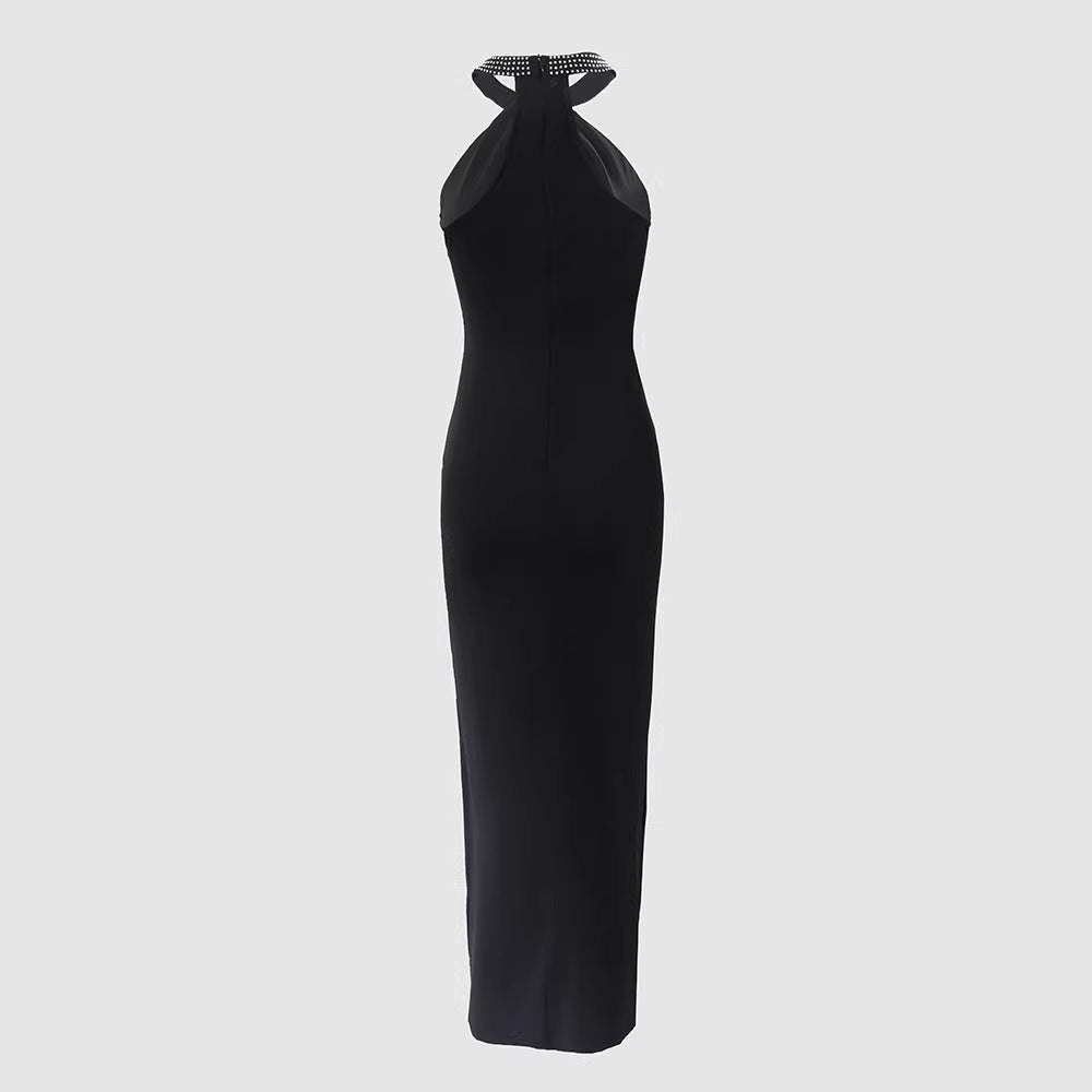 Damen Elegantes Schlauchkleid mit Strassdetails und sexy Beinschlitz Echo Archiv