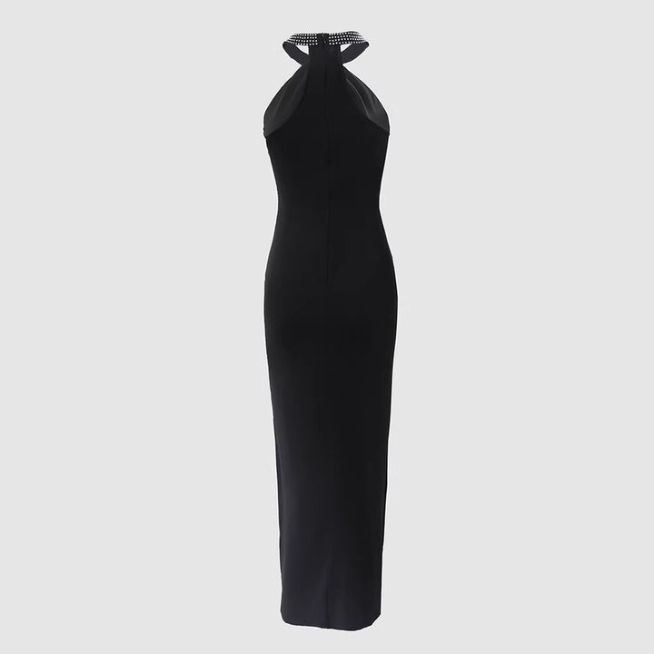 Damen Elegantes Schlauchkleid mit Strassdetails und sexy Beinschlitz Echo Archiv