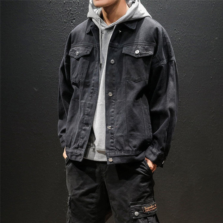 Herren Lässige Denimjacke mit Kapuze Echoarchiv 1788341893