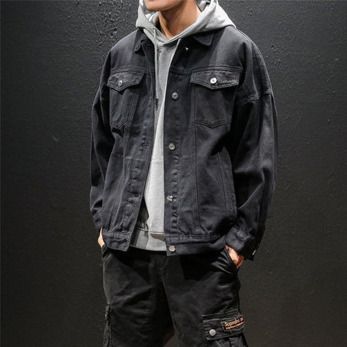 Herren Lässige Denimjacke mit Kapuze Echoarchiv 1788341893