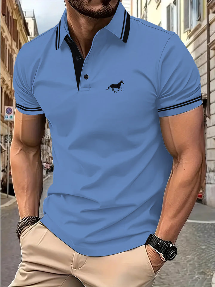 Herren Poloshirt mit modernem Kontrastkragen Echoarchiv