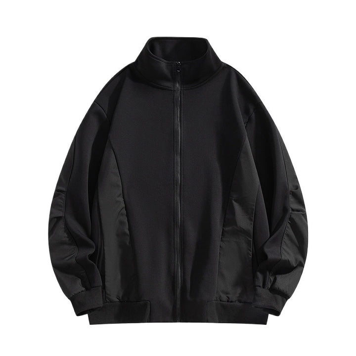 Herren Boxy-Performance-Zipjacke mit hohem Stehkragen, Paneelnähten & windabweisender Struktur Echoarchiv