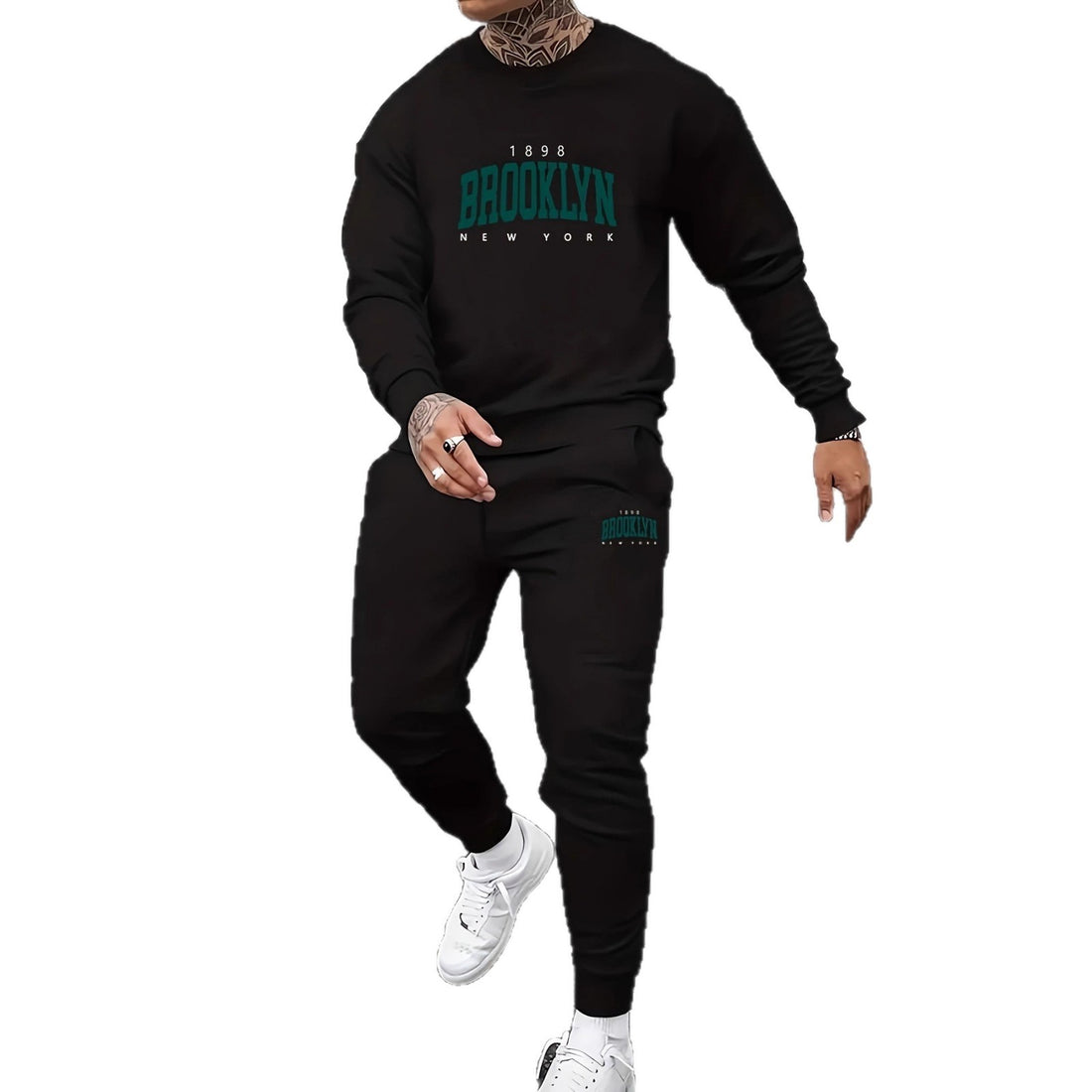 Herren Sportliches Freizeitset mit markantem Schriftzug – Marzano