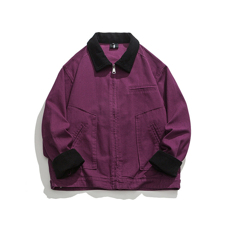 Unisex Boxy-Workwear-Jacke aus Canvas mit Cordkragen, Reißverschluss und aufgesetzten Pattentaschen Echo Archiv
