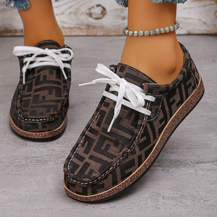 Damen Ethno‑Mokassin‑Sneaker mit bunter Stickerei und Kork‑Optik Echo Archiv
