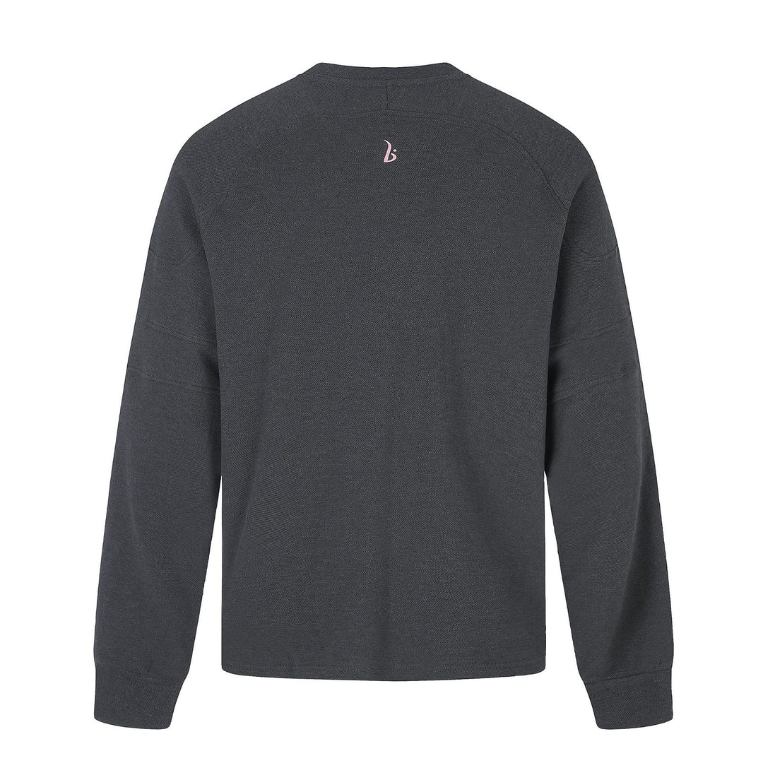 Damen Oversize Sweatshirt mit V‑Ausschnitt, Raglanärmeln und Frontprint Echoarchiv
