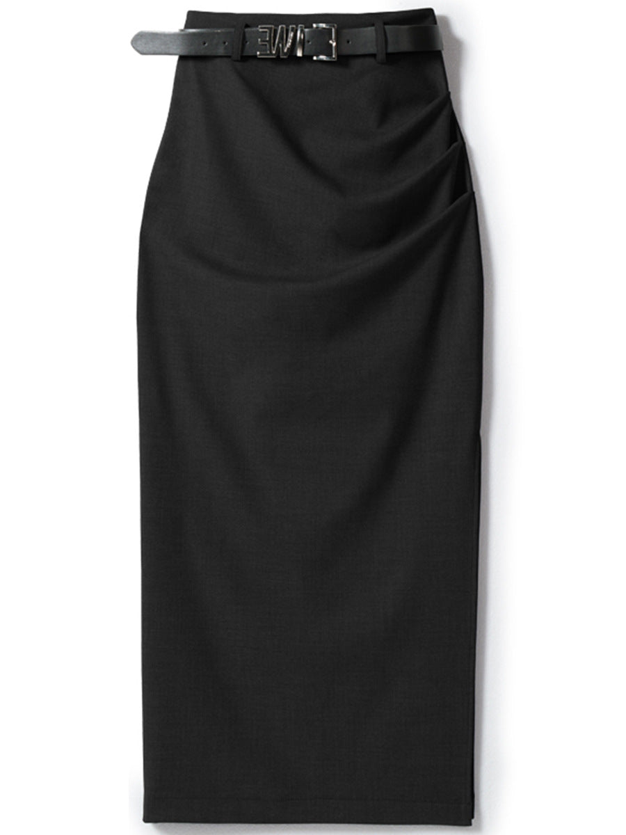 Damen Eleganter Wickelrock mit Taillengürtel Echoarchiv
