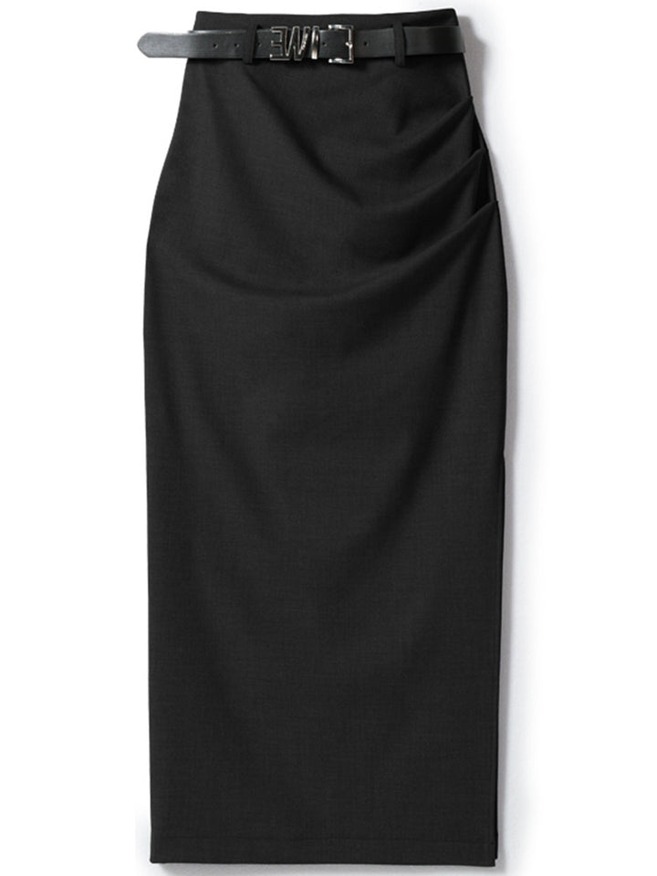 Damen Eleganter Wickelrock mit Taillengürtel Echoarchiv