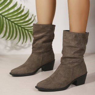 Damen Modische Stiefeletten mit hohem Kragen – Varelle