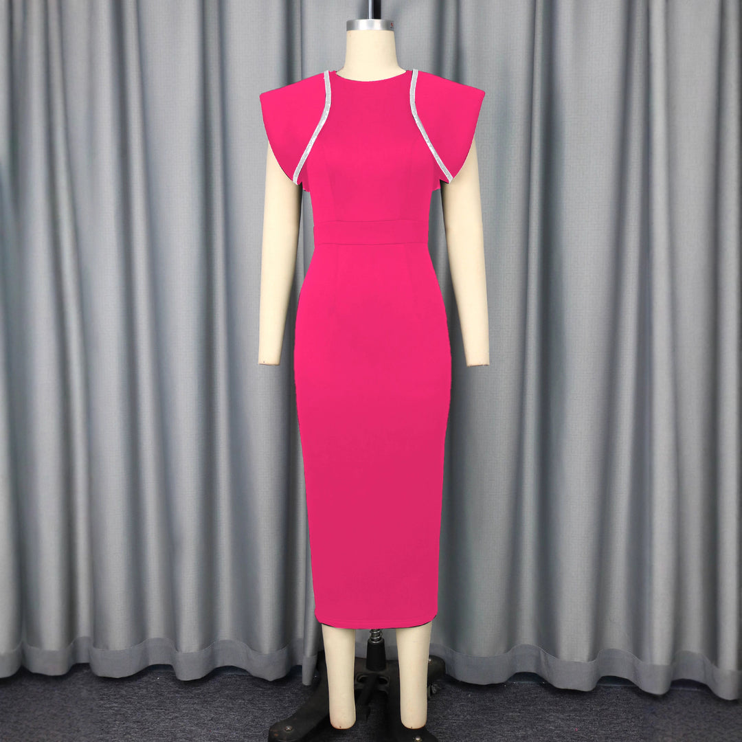 Damen figurbetontes Kleid mit dekorativen Rüschenträgern Echo Archiv