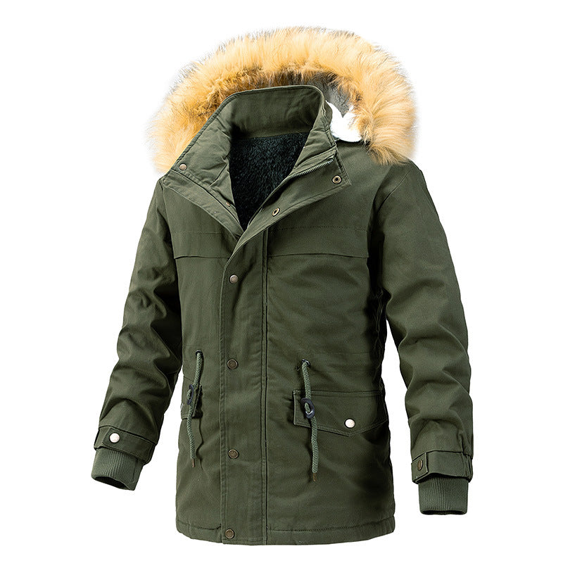 Herren Winterschutz-Parka mit wärmendem Teddyfutter abnehmbarer Kunstfellkapuze und verstärkten Utility-Taschen Echoarchiv