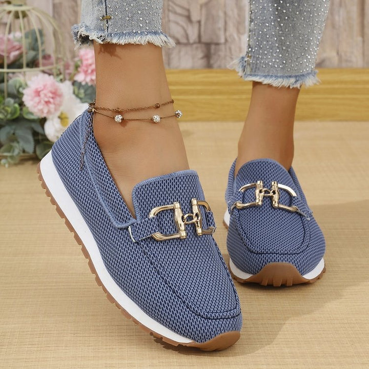 Damen Atmungsaktive Mesh-Slipper mit dekorativer Metallschließe Echoarchiv