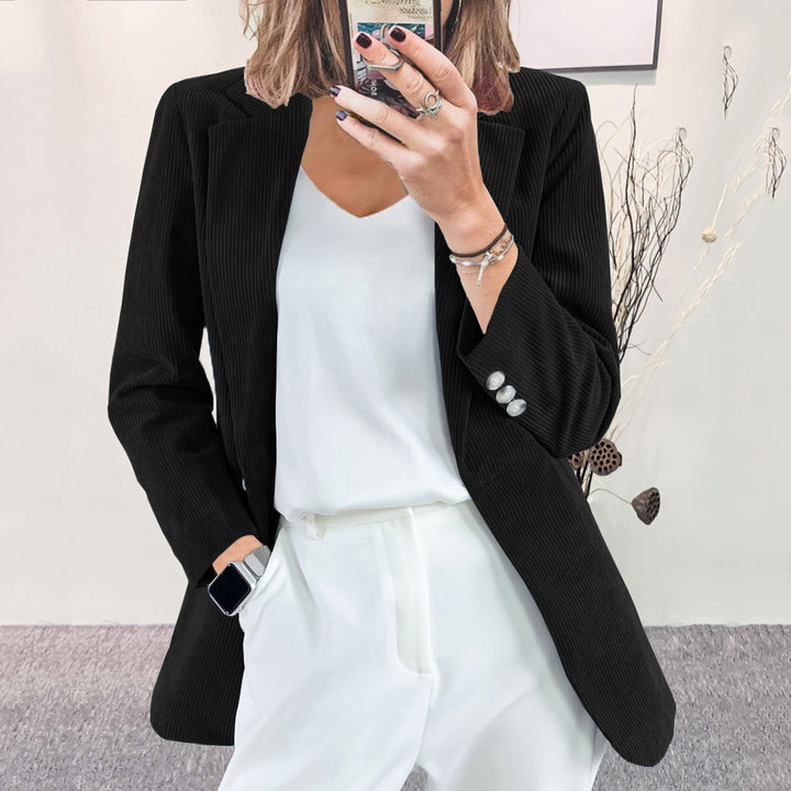Damen Cordblazer im Oversized-Schnitt mit Revers und Schmuckknöpfen Echoarchiv