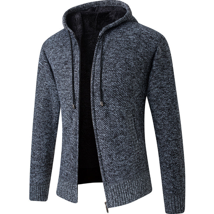 Herren gemütliche Strickjacke mit Kapuze Echoarchiv