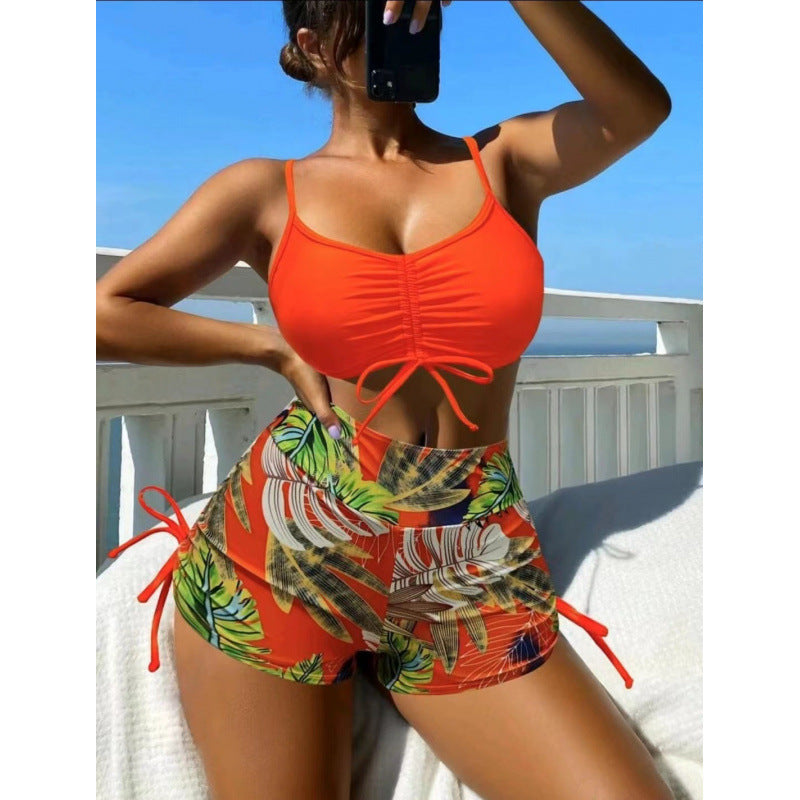 Damen Bikini-Set mit verstellbaren Trägern und floralem Volant Echo Archiv
