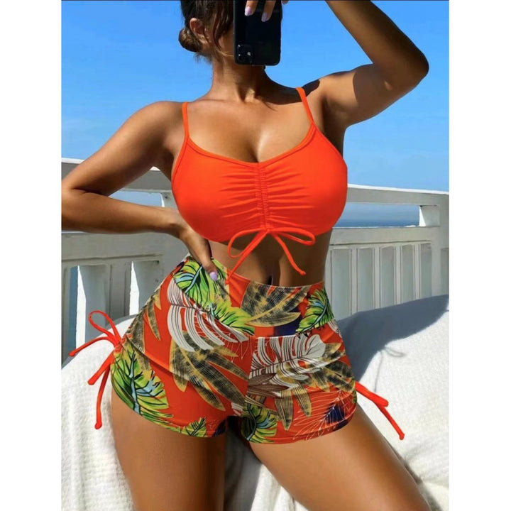 Damen Bikini-Set mit verstellbaren Trägern und floralem Volant Echo Archiv