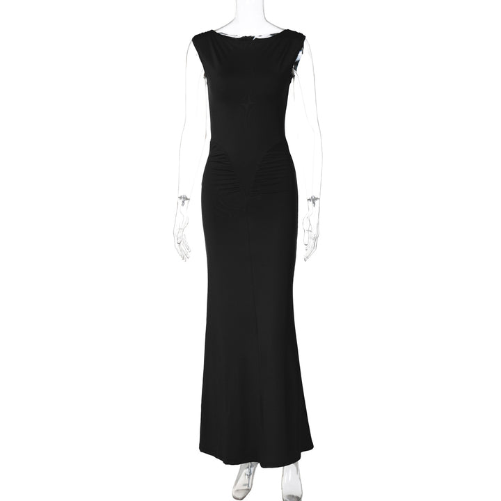 Damen Figurbetontes Maxikleid mit hochgeschlossenem Design und Raffung Echo Archiv