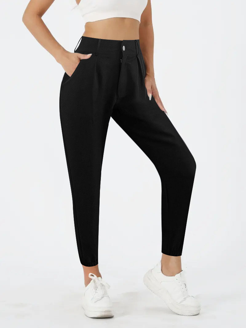 Damen Hochtaillierte Chino-Hose mit schmalem Knöchel-Bündchen Echoarchiv