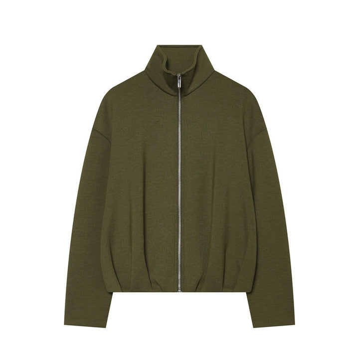 Damen Leichter Zip-Cardigan mit Stehkragen und kastiger Silhouette Echo Archiv