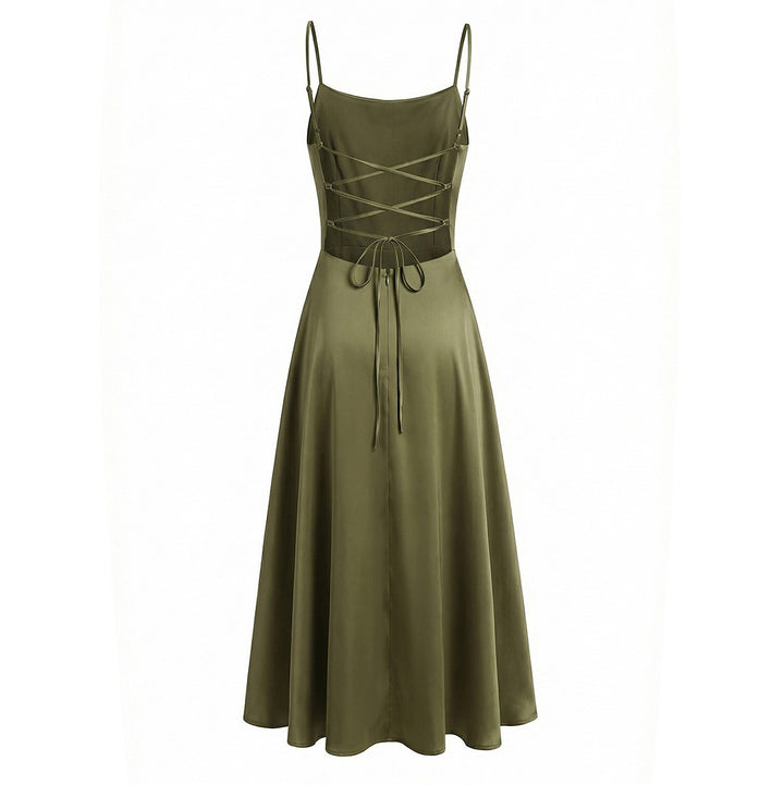 Damen Maxikleid mit elegantem Wasserfallausschnitt und schwingendem Rock Echo Archiv