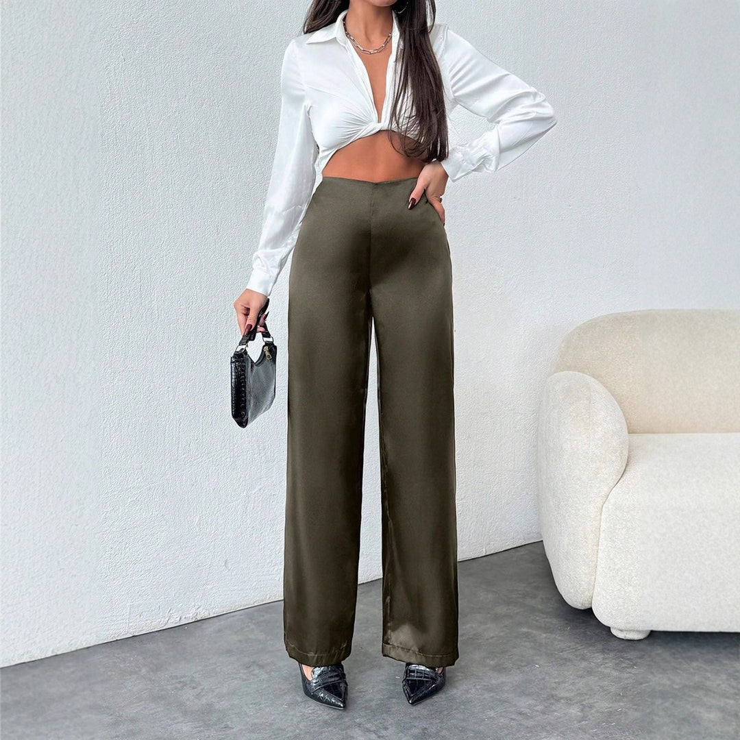 Damen Weite Satin-Hose mit elegantem Schnitt Echo Archiv