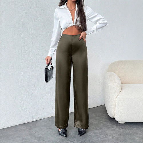 Damen Weite Satin-Hose mit elegantem Schnitt Echo Archiv