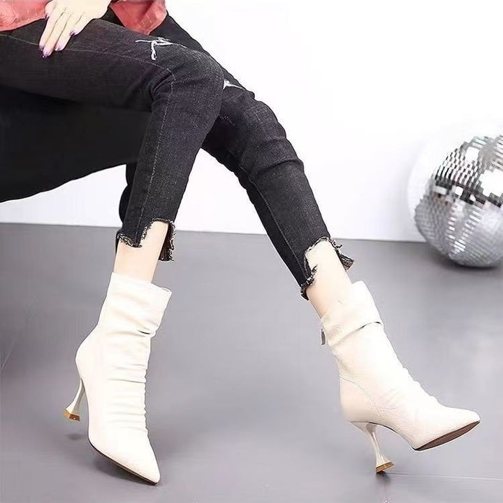 Damen Elegante Stiefeletten mit Schlupf-Design und Hohem Absatz Echo Archiv
