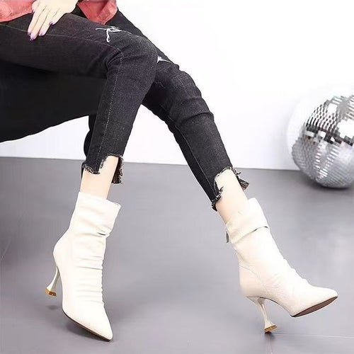 Damen Elegante Stiefeletten mit Schlupf-Design und Hohem Absatz Echo Archiv