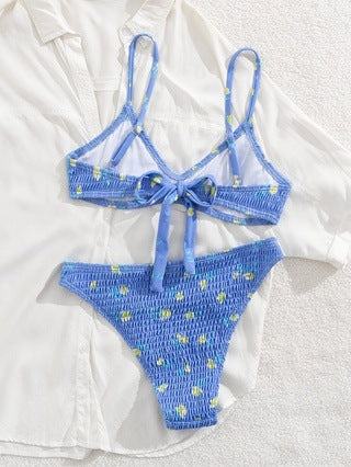 Damen Triangel-Bikini im verspielten Design mit knotenverziertem Oberteil Echo Archiv