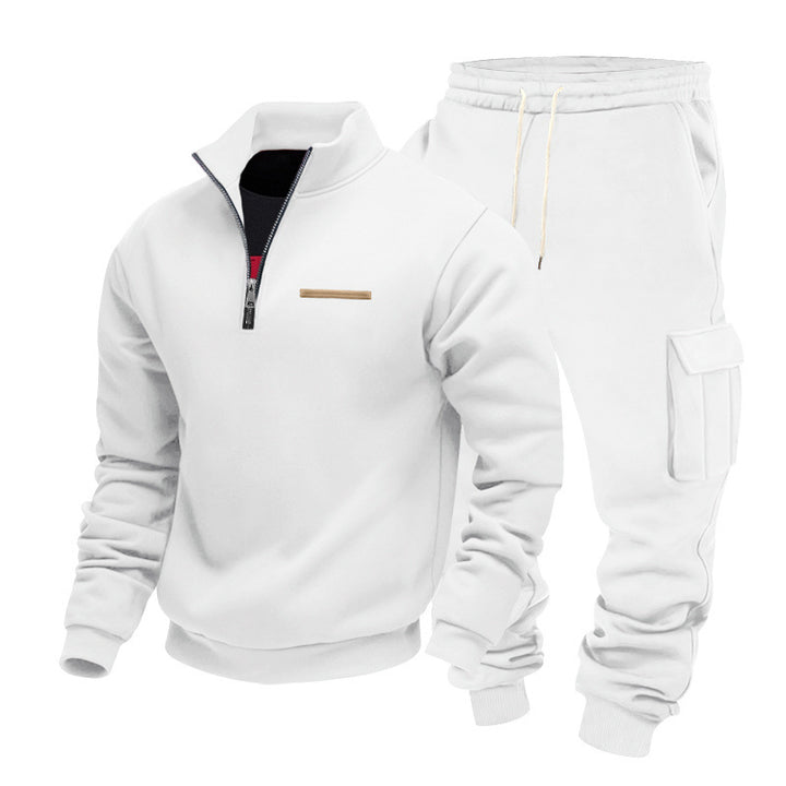 Herren Zip-Pullover- und Cargo-Jogger-Set aus weichem French-Terry Echoarchiv