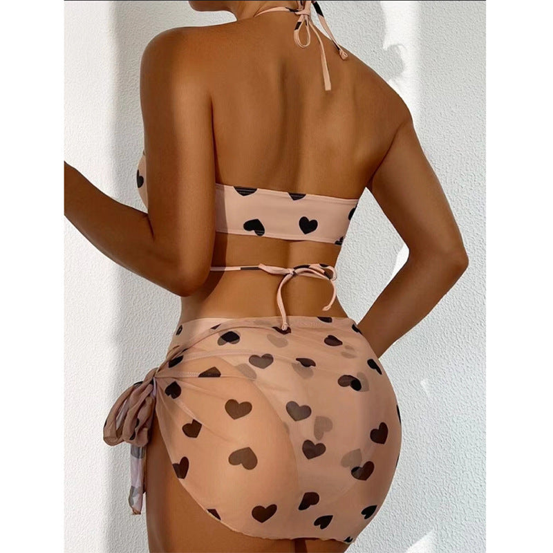 Damen Bandeau-Bikini-Set mit attraktiver Herzmotiv-Verzierung Echo Archiv