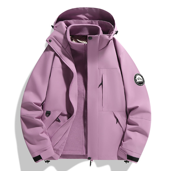 Damen zweilagige Softshell-Outdoorjacke mit herausnehmbarer Fleece-Innenjacke und Kapuze Echo Archiv