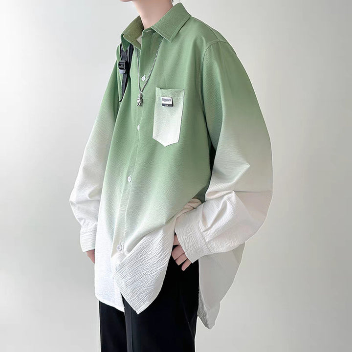 Herren Hemdjacke mit modernem Farbverlauf und praktischer Brusttasche Echoarchiv